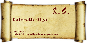 Keinrath Olga névjegykártya